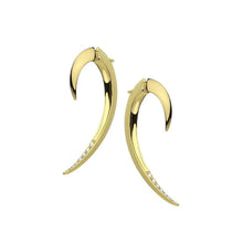 Load image into Gallery viewer, Hook Earrings, Yellow Gold Vermeil &amp; Diamond
