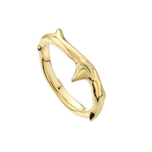 Load image into Gallery viewer, Rose Thorn Band Ring, Yellow Gold Vermeil
