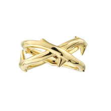 Load image into Gallery viewer, Rose Thorn Wide Band Ring, Yellow Gold Vermeil
