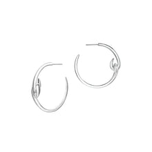Load image into Gallery viewer, Hook Hoop Earrings, Silver
