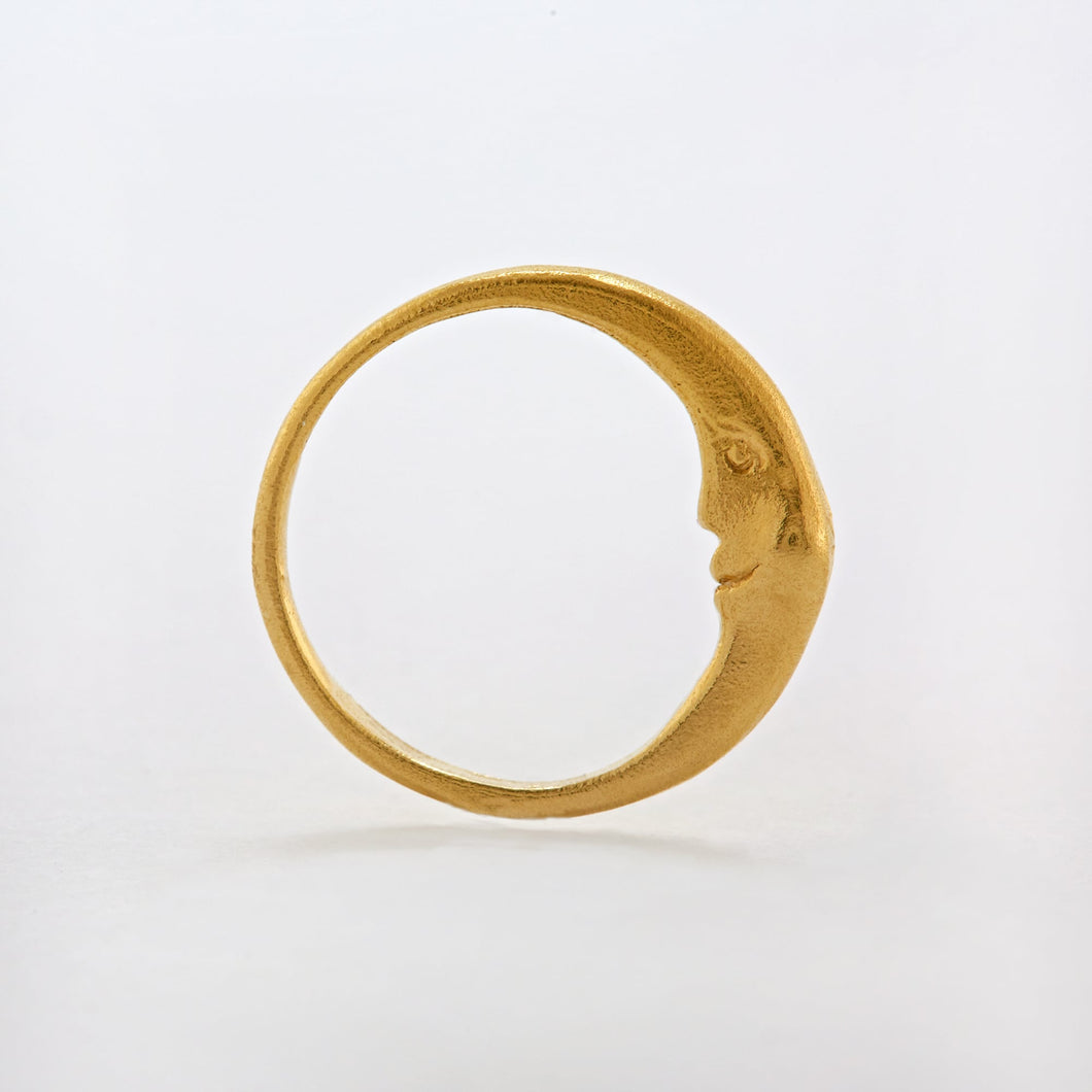Crescent Moon Ring, Gold
