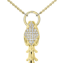 Load image into Gallery viewer, Serpent&#39;s Trace Drop Pendant, Yellow Gold Vermeil &amp; Diamond Pavé
