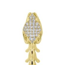 Load image into Gallery viewer, Serpent&#39;s Trace Long Drop Earrings, Yellow Gold Vermeil &amp; Diamond Pavé
