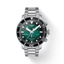 Load image into Gallery viewer, Seastar 1000 Quartz Chronograph, Green Dial &amp; Stainless Steel Bracelet

