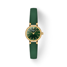Load image into Gallery viewer, Lovely Round, Gold Case &amp; Green Dial/Leather Trap
