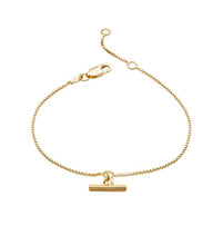 Load image into Gallery viewer, Mini T-Bar Bracelet,  Gold
