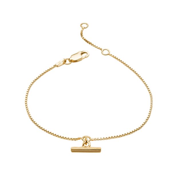Mini T-Bar Bracelet,  Gold