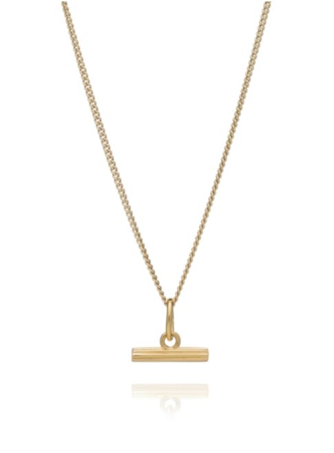 Mini T-Bar Necklace, Gold