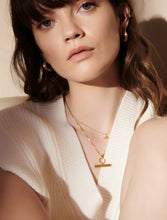 Load image into Gallery viewer, Ridged T-Bar Necklace, Gold
