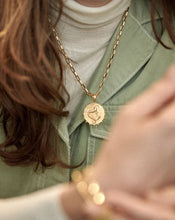Load image into Gallery viewer, Statement Zodiac Art Coin Necklace, Gold
