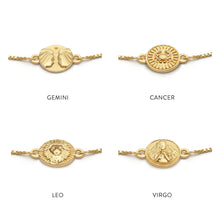 Load image into Gallery viewer, Zodiac Mini Art Coin Bracelet,  Gold
