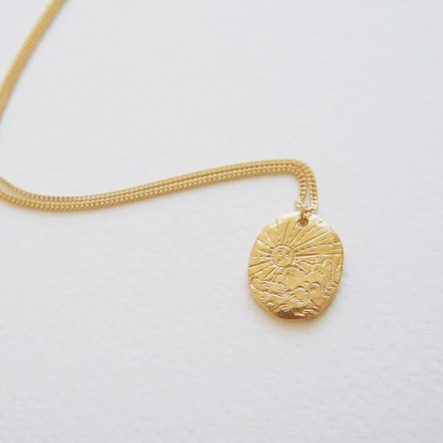 Happy Sun Nugget Necklace, Gold