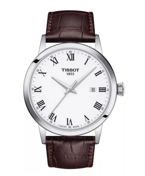 Classic Dream Gents, White Dial & Brown Leather Strap