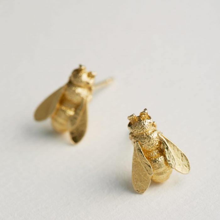 Large Honey Bee Studs, Gold
