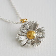 Load image into Gallery viewer, Big Daisy Necklace, Silver &amp; Gold

