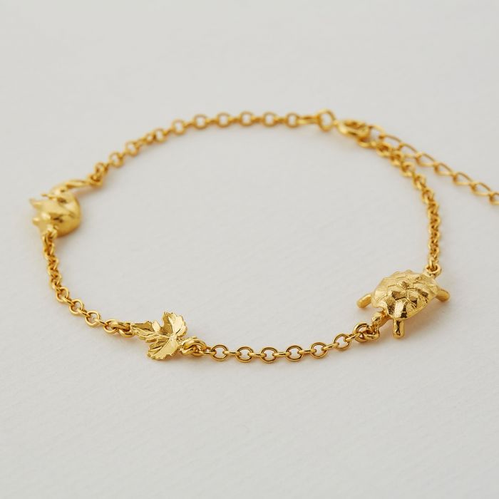 Tortoise & Hare In-Line Gold Bracelet, Gold