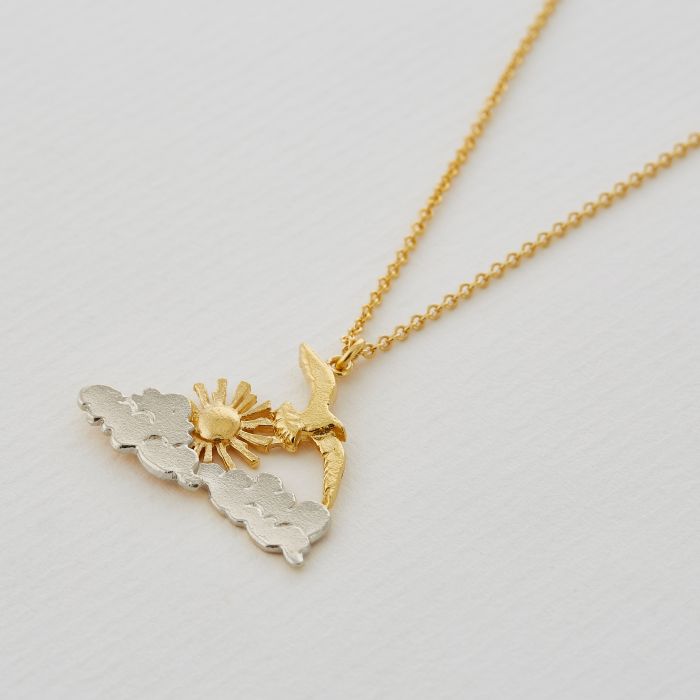 Morning Sunrise Necklace, Silver & Gold