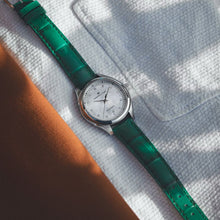 Load image into Gallery viewer, Jazzmaster Auto, Diamond &amp; M.O.P. Dial, with Green Leather Strap
