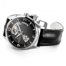 Load image into Gallery viewer, Jazzmaster Open Heart Auto, Black Dial &amp; Black Leather Strap

