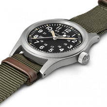 Load image into Gallery viewer, Khaki Field Mechanical 38mm, Black Dial &amp; Green Nato Strap
