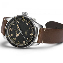 Load image into Gallery viewer, Khaki Aviation Pilot Pioneer Auto, Black Dial &amp; Brown Leather Strap

