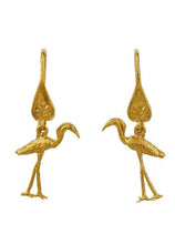 Load image into Gallery viewer, Heron Ornate Hook Earrings, Gold
