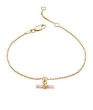 Load image into Gallery viewer, Mini Rose T-Bar Bracelet,  Gold
