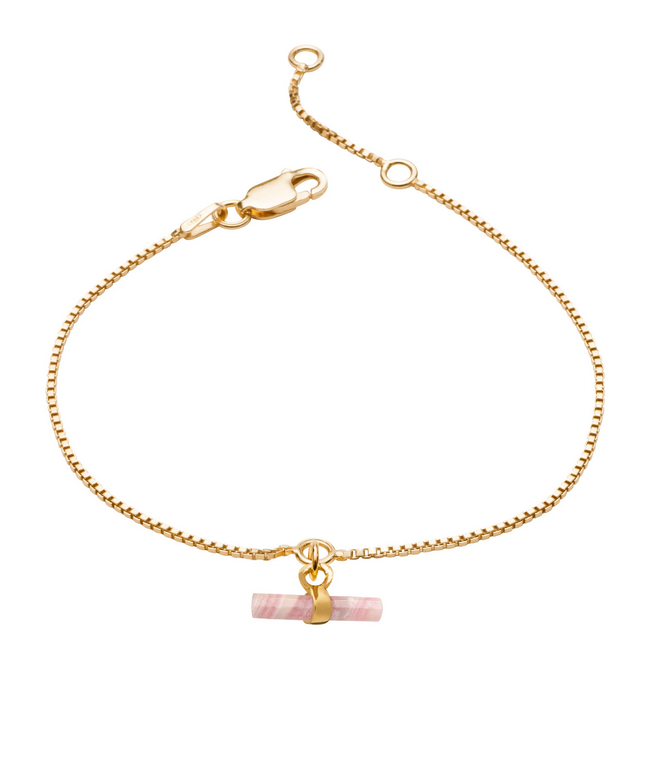 Mini Rose T-Bar Bracelet,  Gold