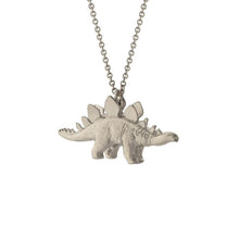 Load image into Gallery viewer, Stegosaurus Necklace, Silver
