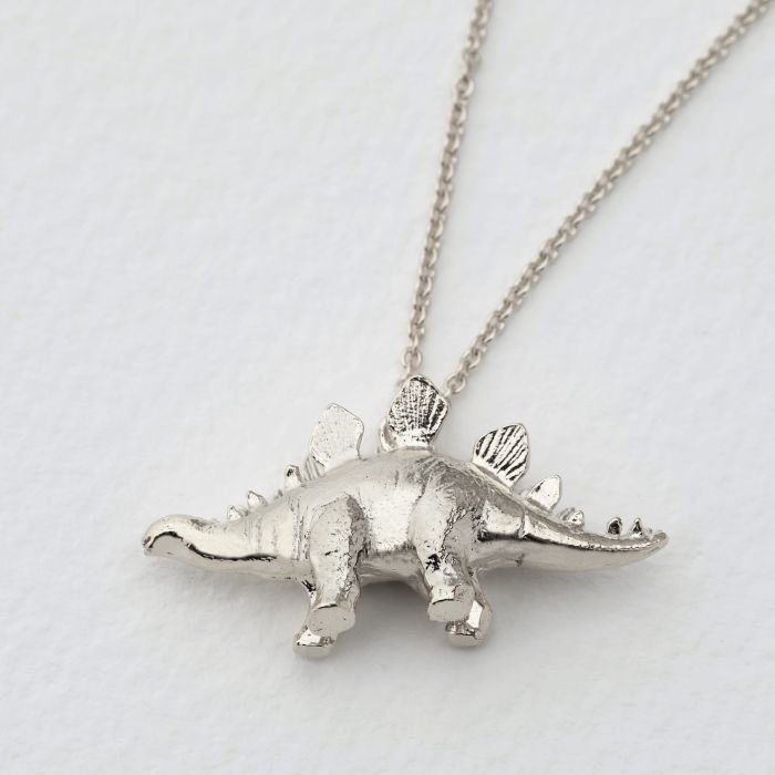 Stegosaurus Necklace, Silver