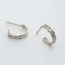 Load image into Gallery viewer, Nest Structure Mini Hoop Earrings, Silver

