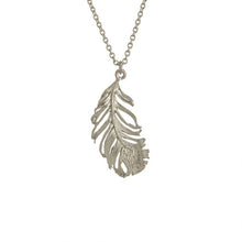 Load image into Gallery viewer, Peacock Feather Necklace, Silver
