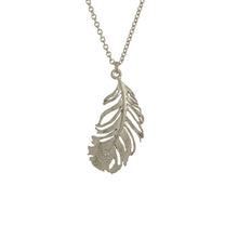 Load image into Gallery viewer, Peacock Feather Necklace, Silver
