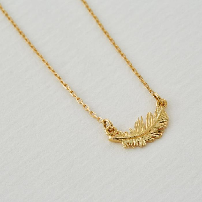 In-Line Plume Necklace, 18ct Gold