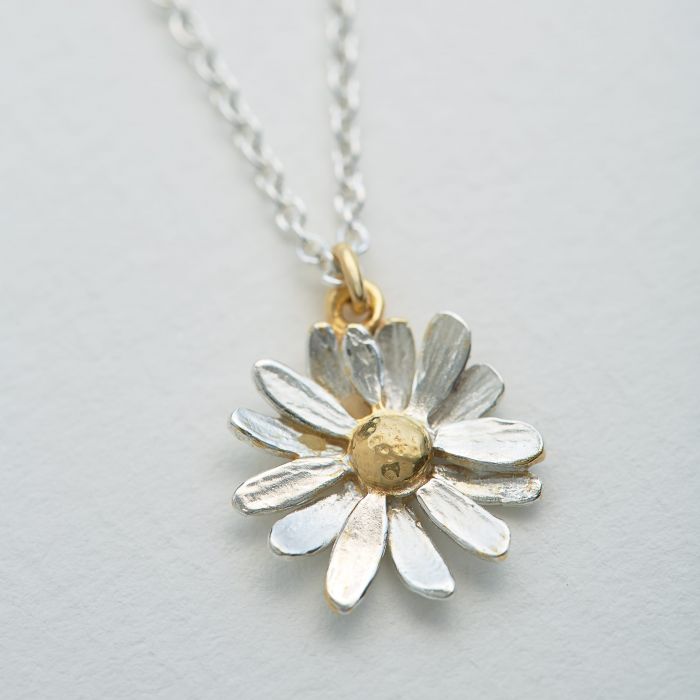 Daisy Necklace, Silver & Gold