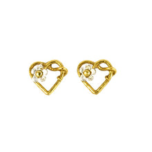Load image into Gallery viewer, Posy Heart Stud Earrings, Silver &amp; Gold
