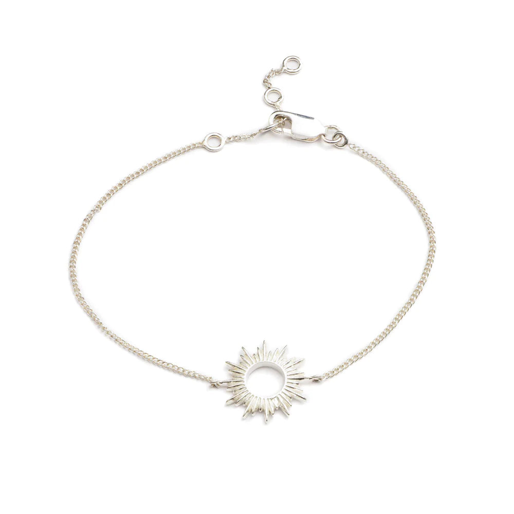 Electric Goddess Sun Bracelet, Silver