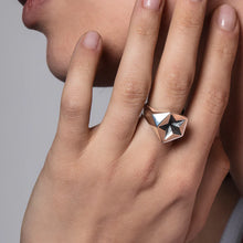 Load image into Gallery viewer, Arc Star Signet Ring, Silver
