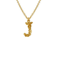 Load image into Gallery viewer, Teeny Tiny Floral Letter J Necklace, 18ct Gold
