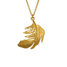 Load image into Gallery viewer, Big Feather Necklace, Gold

