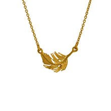 Load image into Gallery viewer, Little Feather In-line Necklace, Gold

