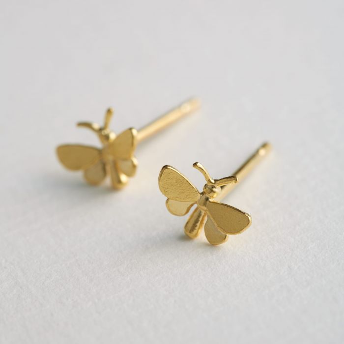 Tiny Butterfly Stud Earrings, Gold