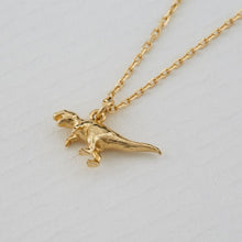 Load image into Gallery viewer, Teeny Tiny T-Rex Necklace, 18ct Gold
